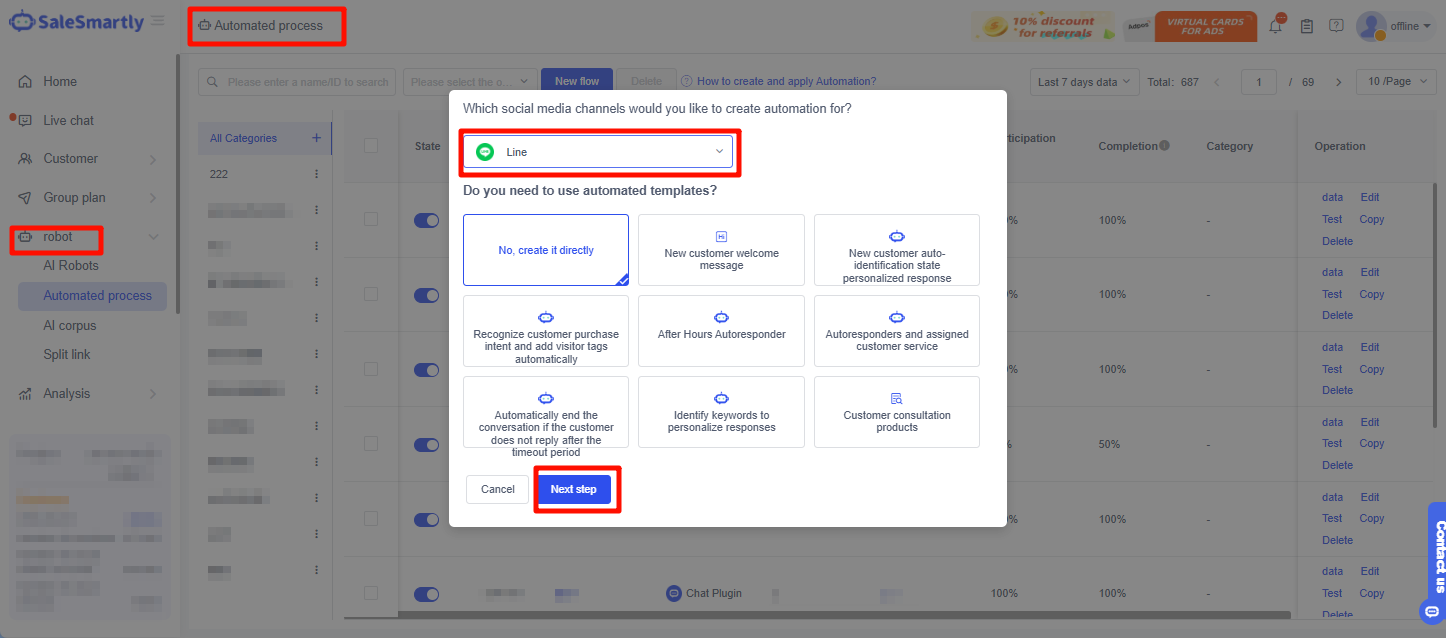 Quy trình tự động SaleSmartly