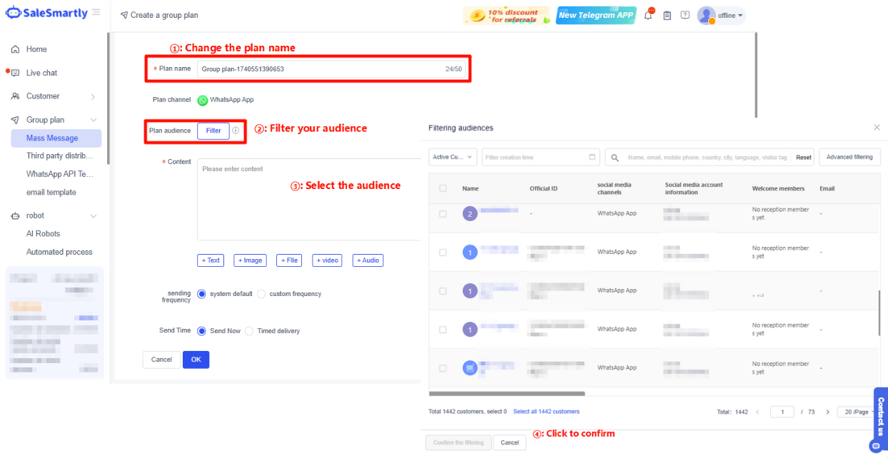 Đặt tên và lọc đối tượng cho kế hoạch phát sóng