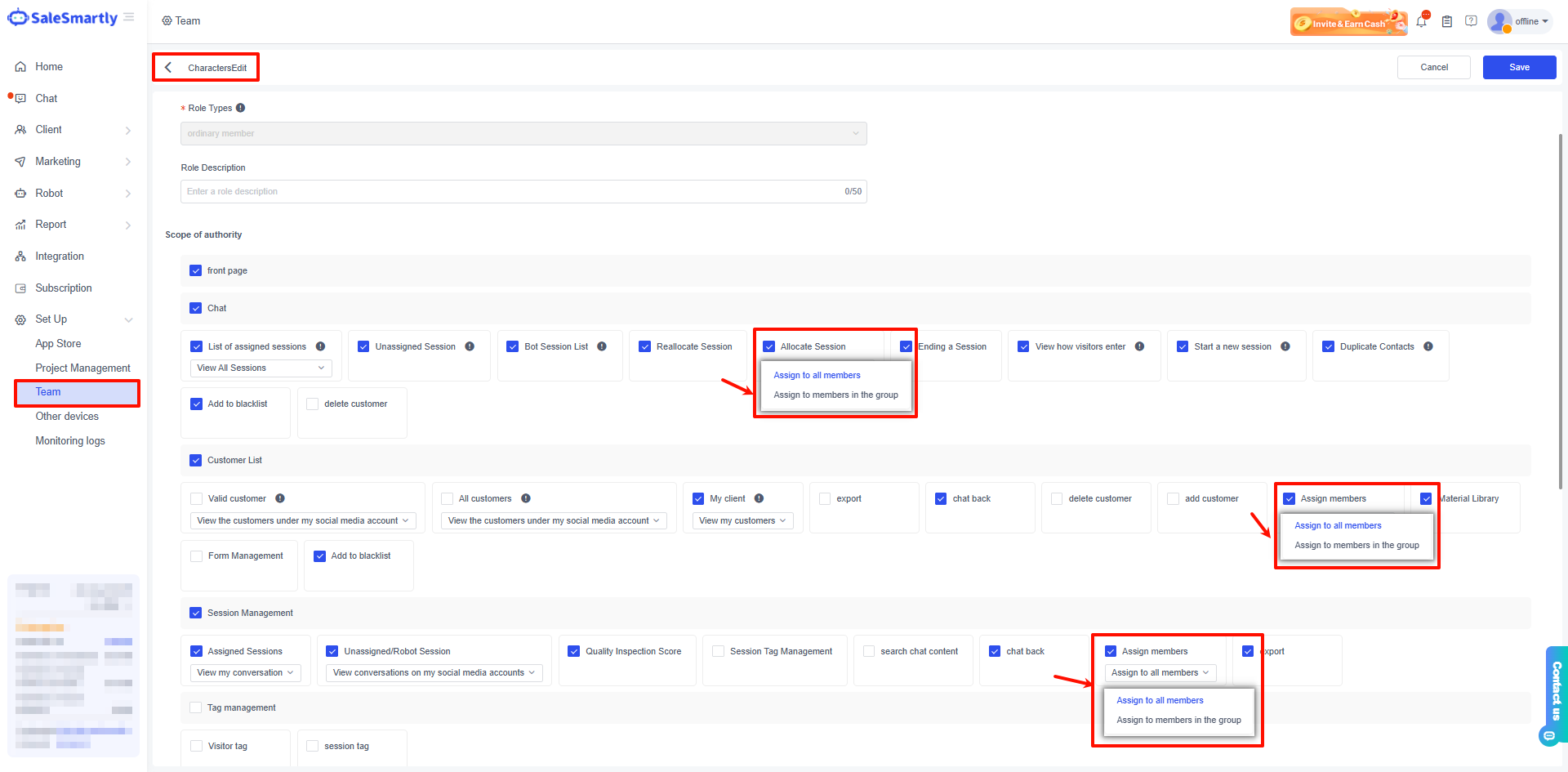 Gán cho thành viên trong nhóm