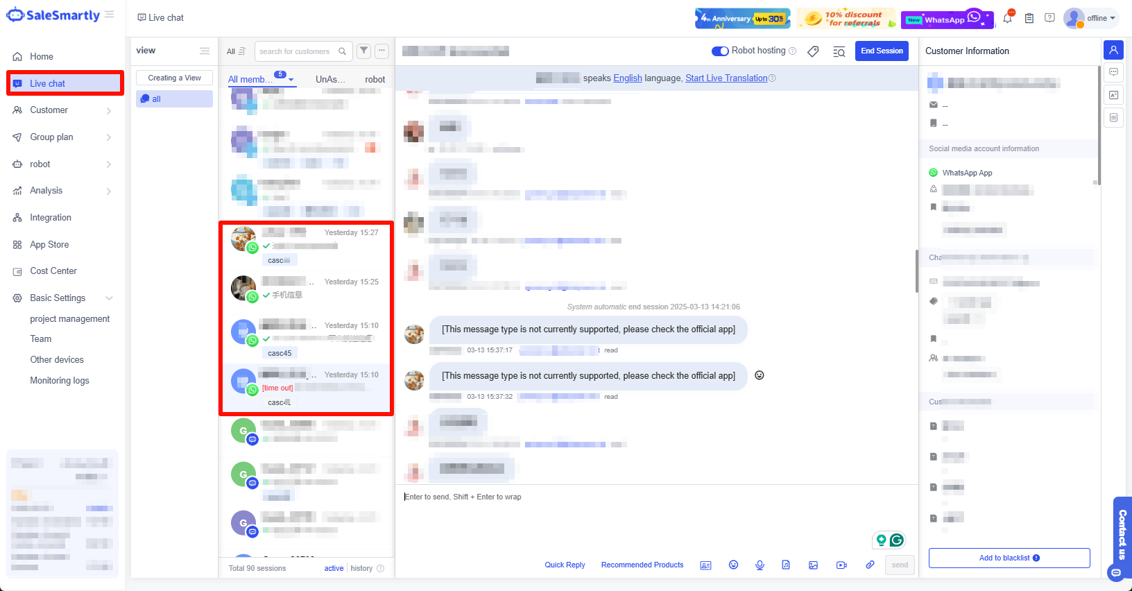 Tích hợp nhiều tài khoản WhatsApp vào SaleSmartly