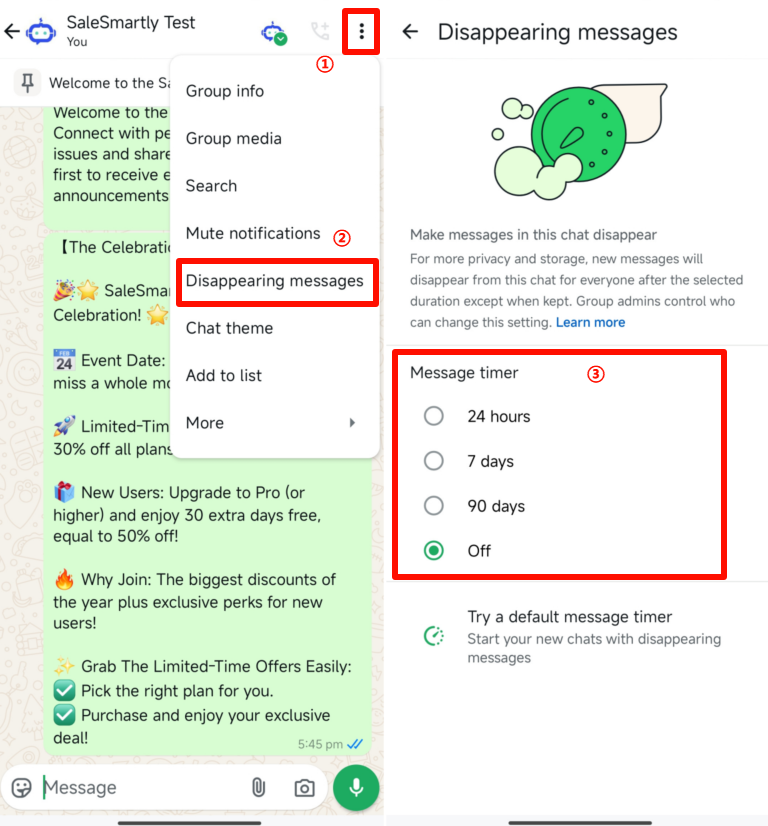 Tin nhắn Tự xóa