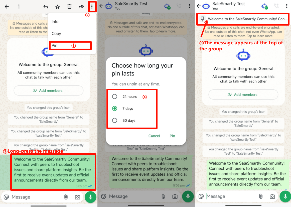 Ghim Tin nhắn Nhóm