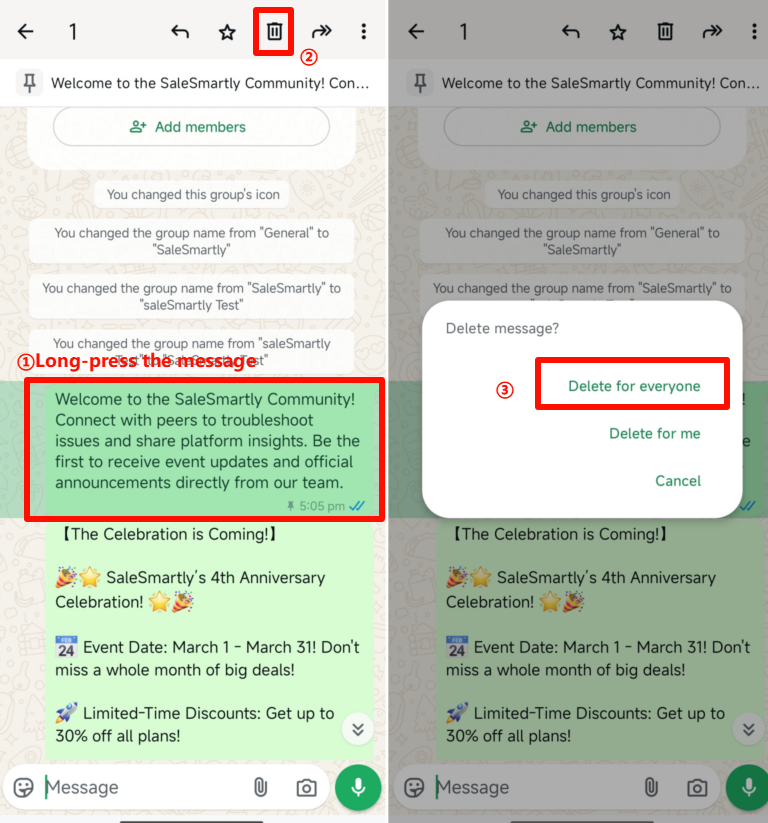 Quản trị viên Thu hồi Tin nhắn