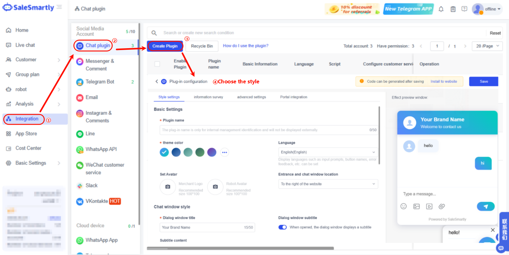 cài đặt qua mã javacscript