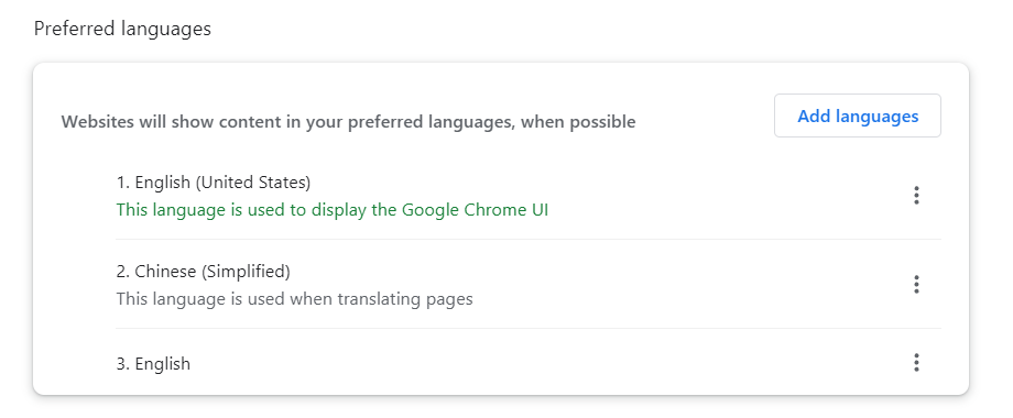 Browser Language Settings