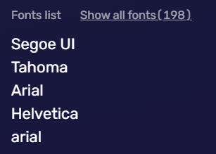 System installed fonts