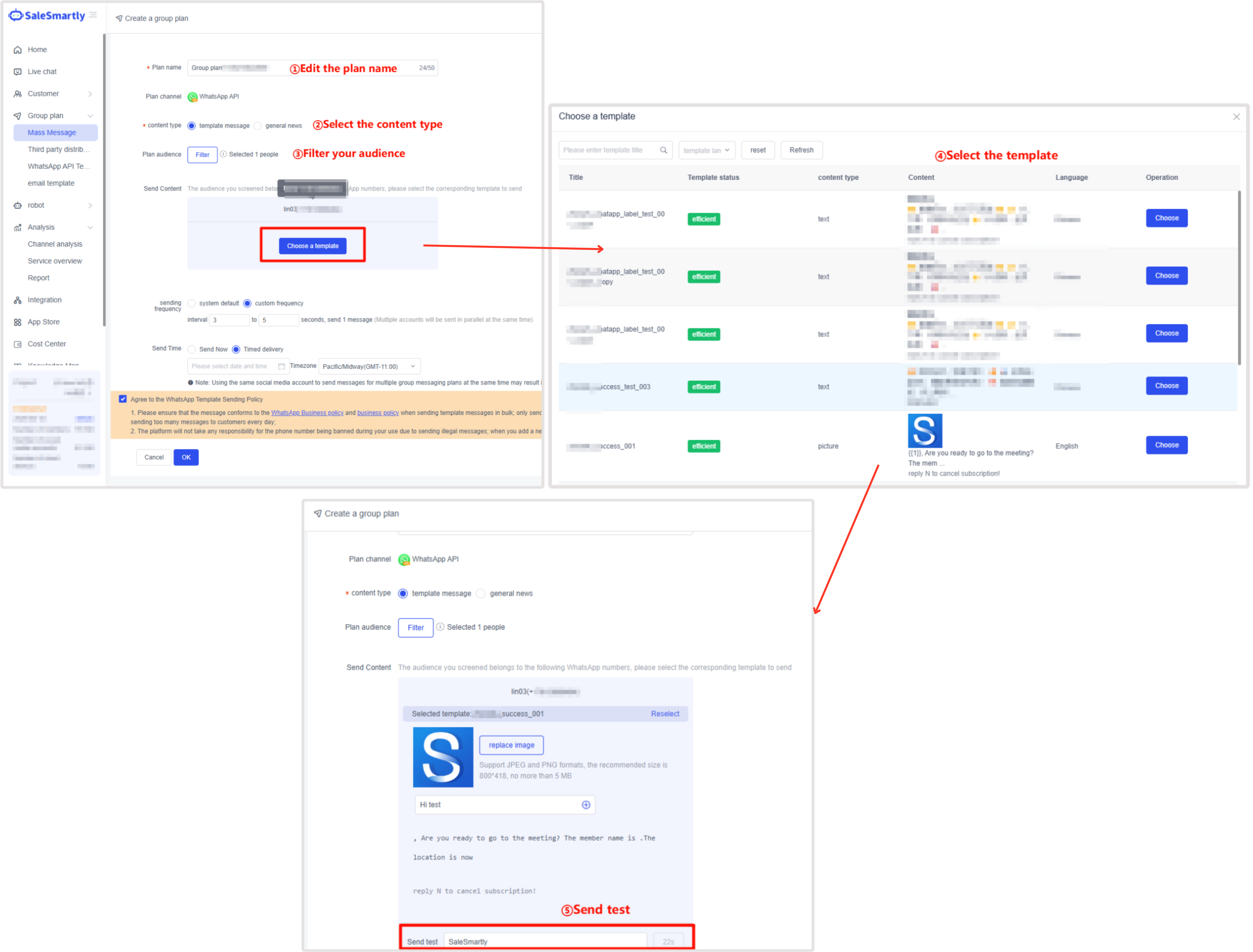 Chọn loại nội dung tin nhắn