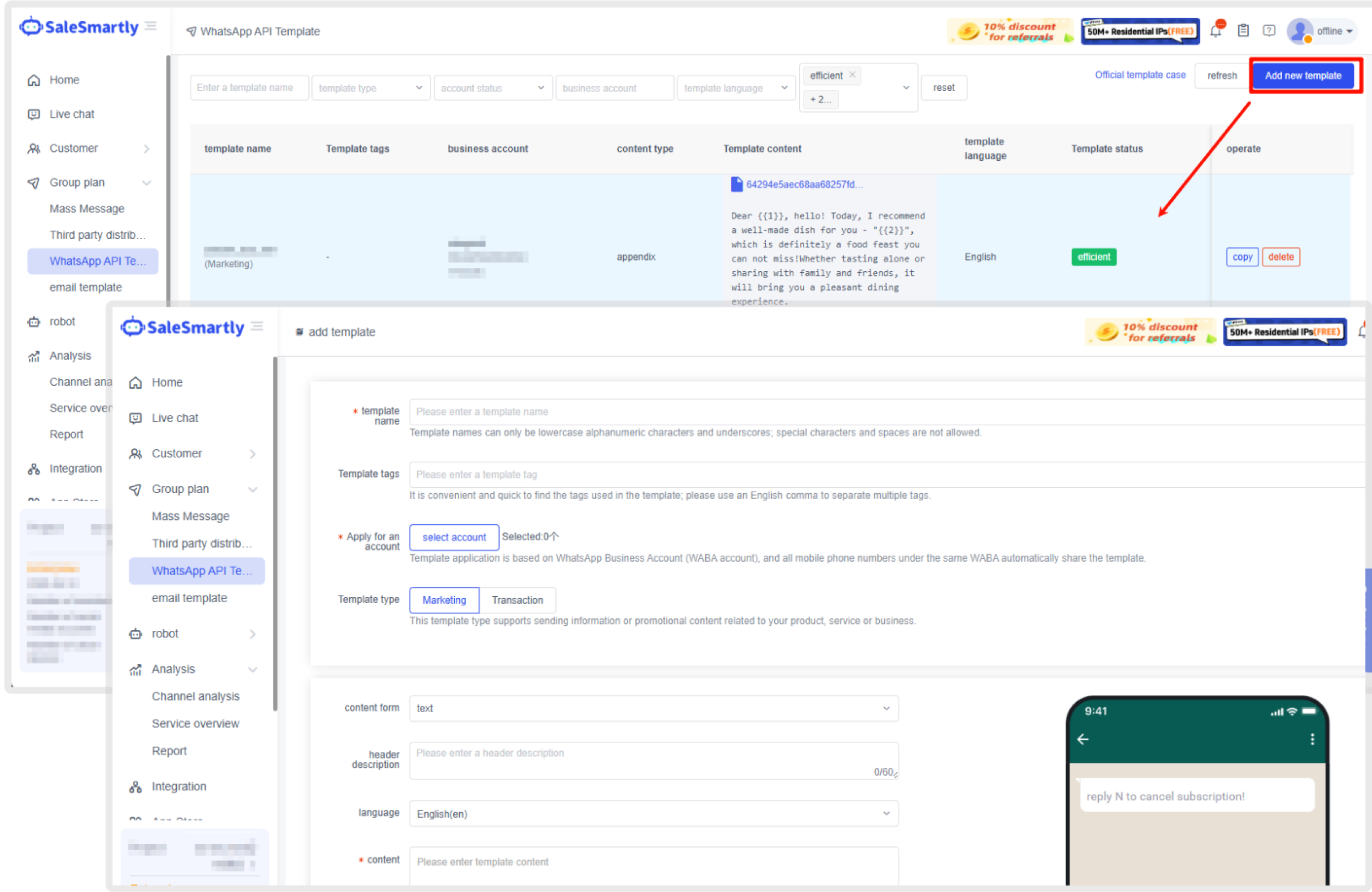 Thêm mẫu WhatsApp