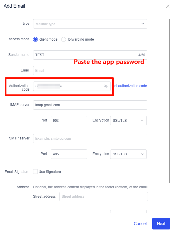 Điền mật khẩu ứng dụng