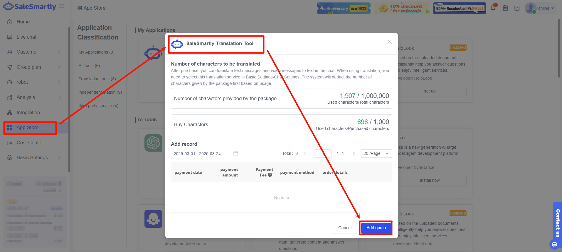 Hướng dẫn mua ký tự dịch