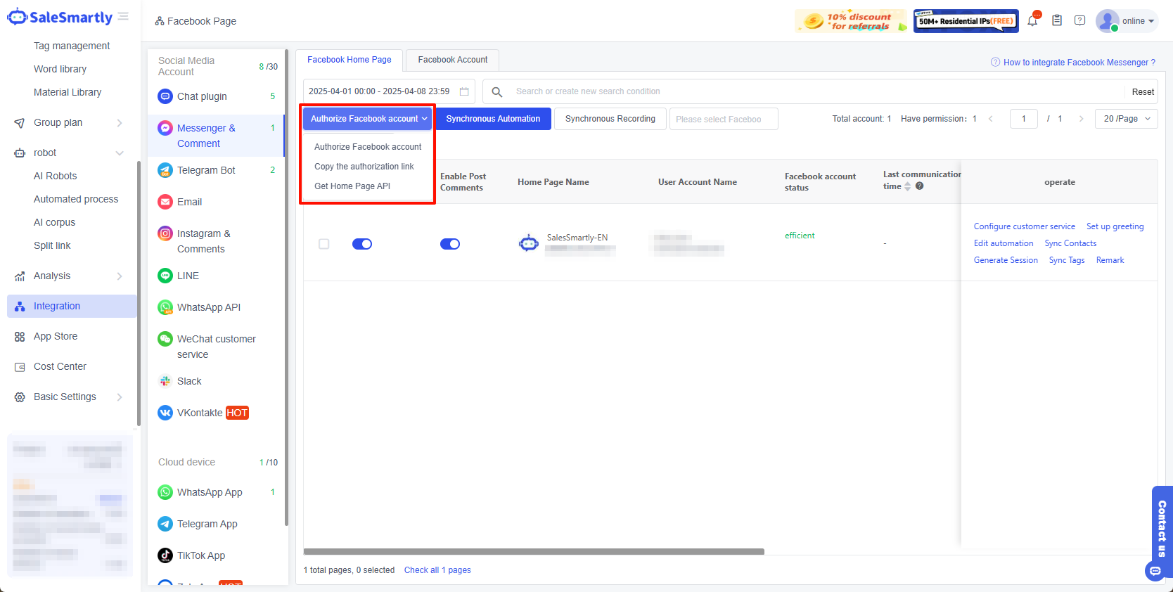 Ủy quyền Tài khoản Facebook