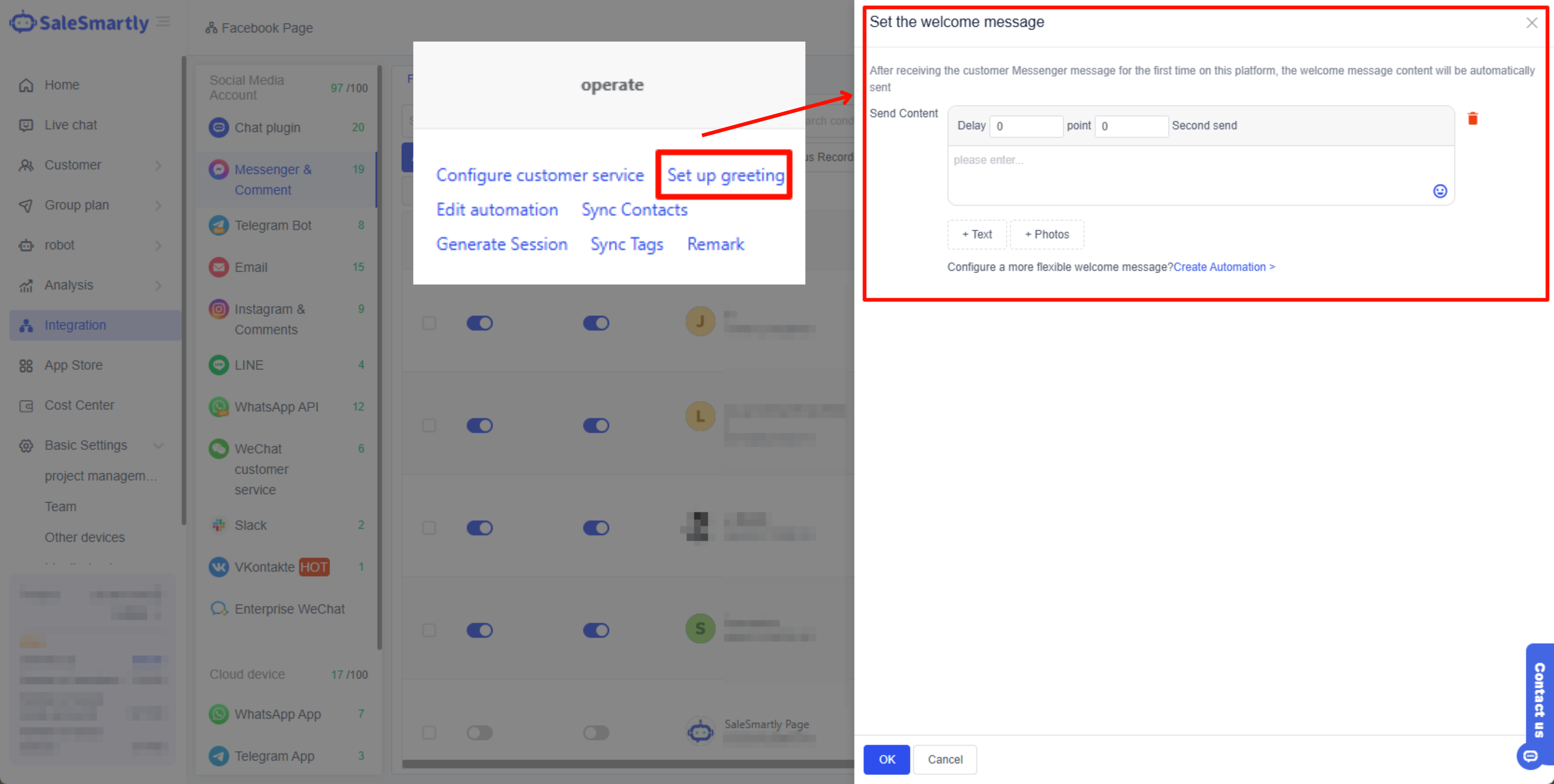 Thiết lập Tin nhắn Chào mừng