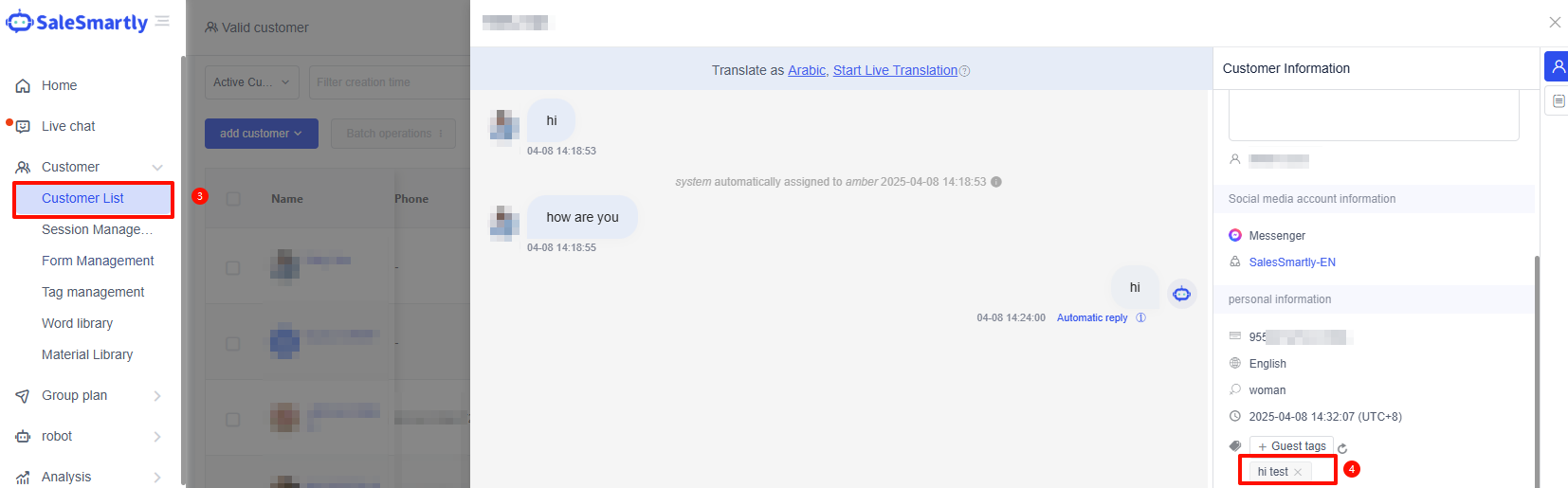 Nhãn Khách truy cập trong Xem Chi tiết