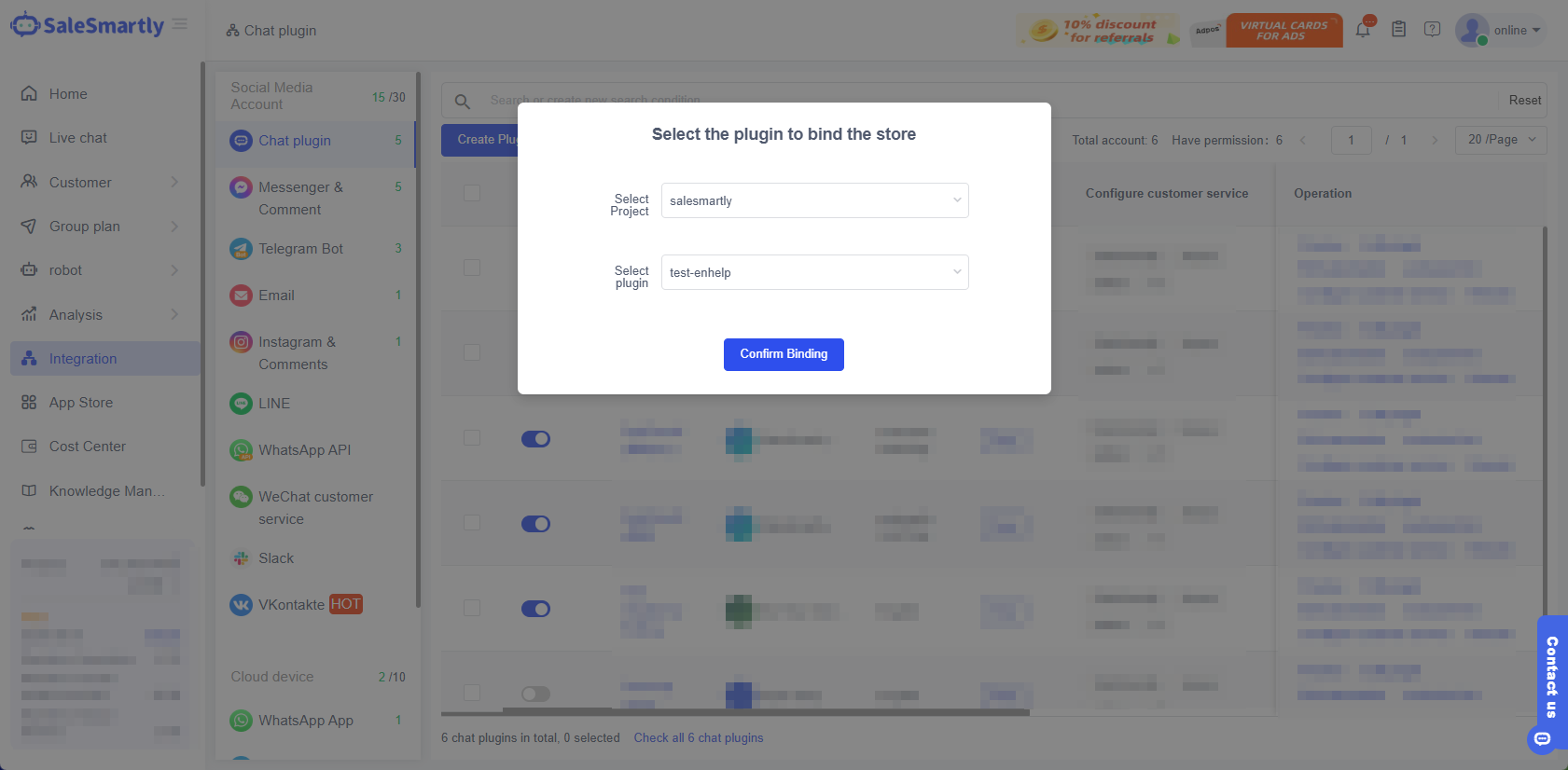 Tạo liên kết plugin mới