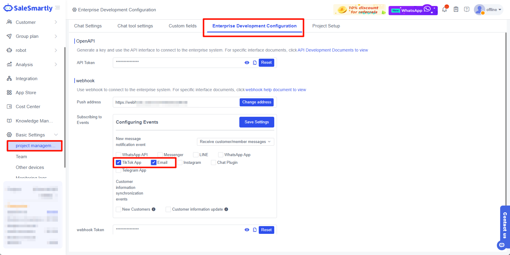 Webhook hỗ trợ TikTok và Email