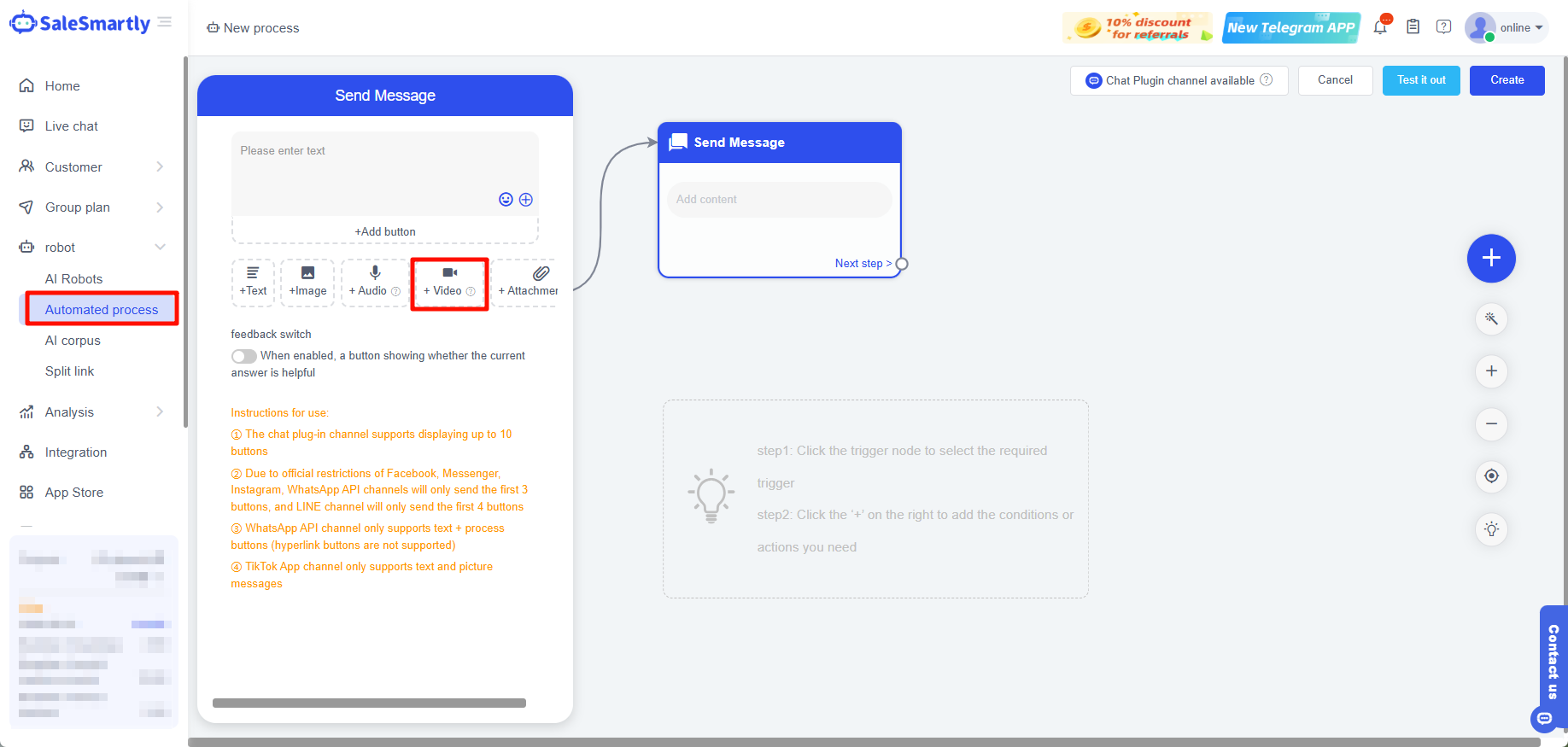 Tự động hóa hỗ trợ gửi video