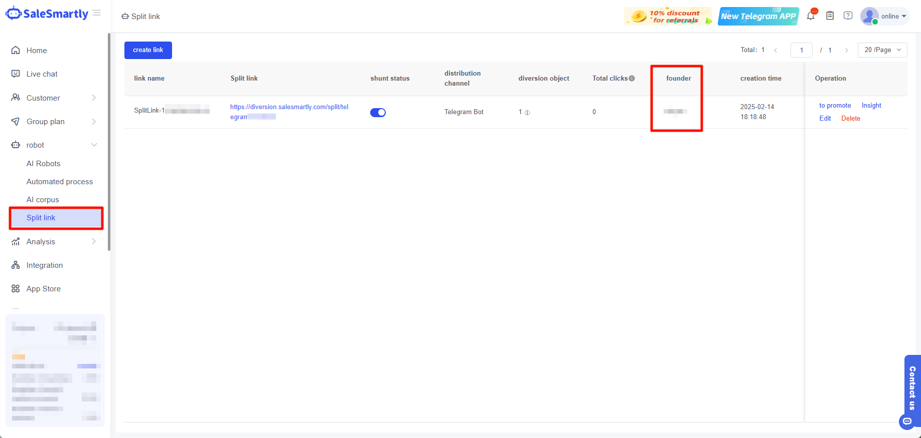 Kiểm tra lượt nhấp liên kết chia tải