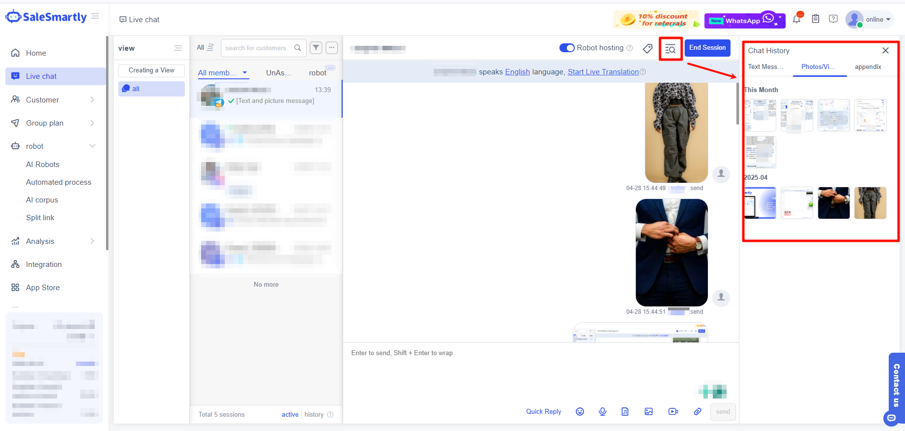 Truy vấn lịch sử ảnh, video, tệp đính kèm