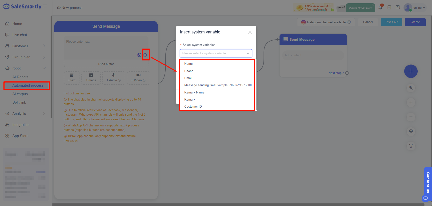 Tự động hóa hỗ trợ chèn biến
