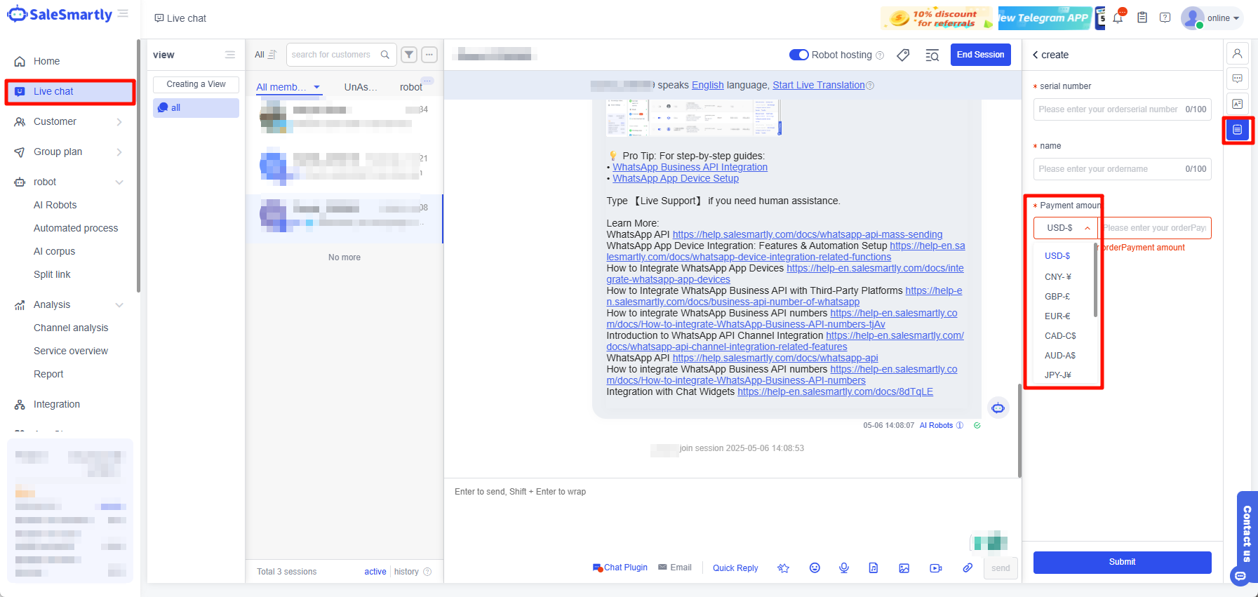 Hiển thị đơn vị tiền tệ trong số tiền đơn hàng