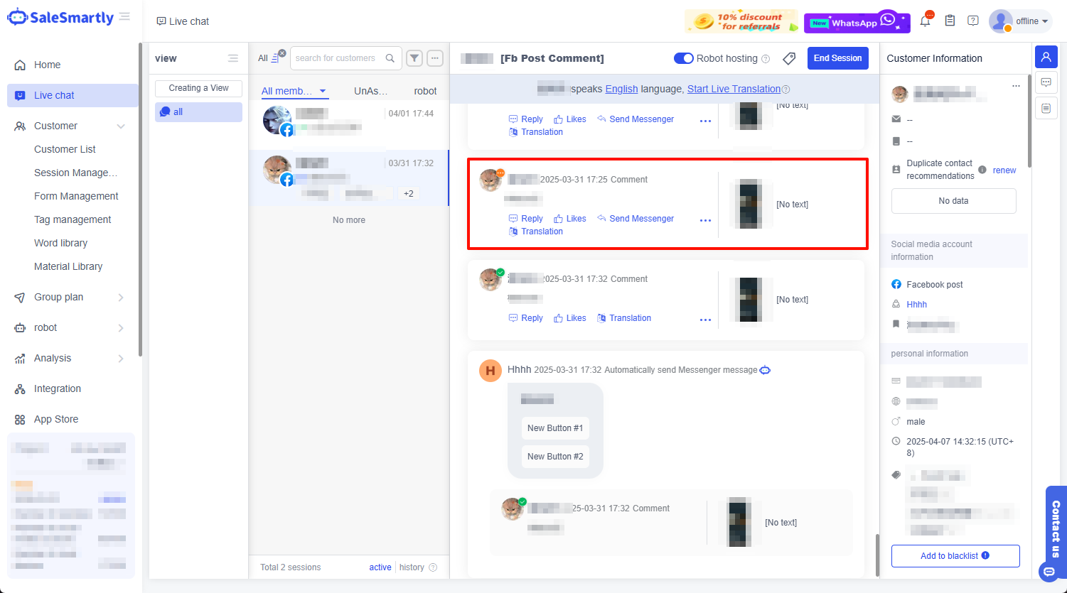 Bình luận Bài đăng Facebook