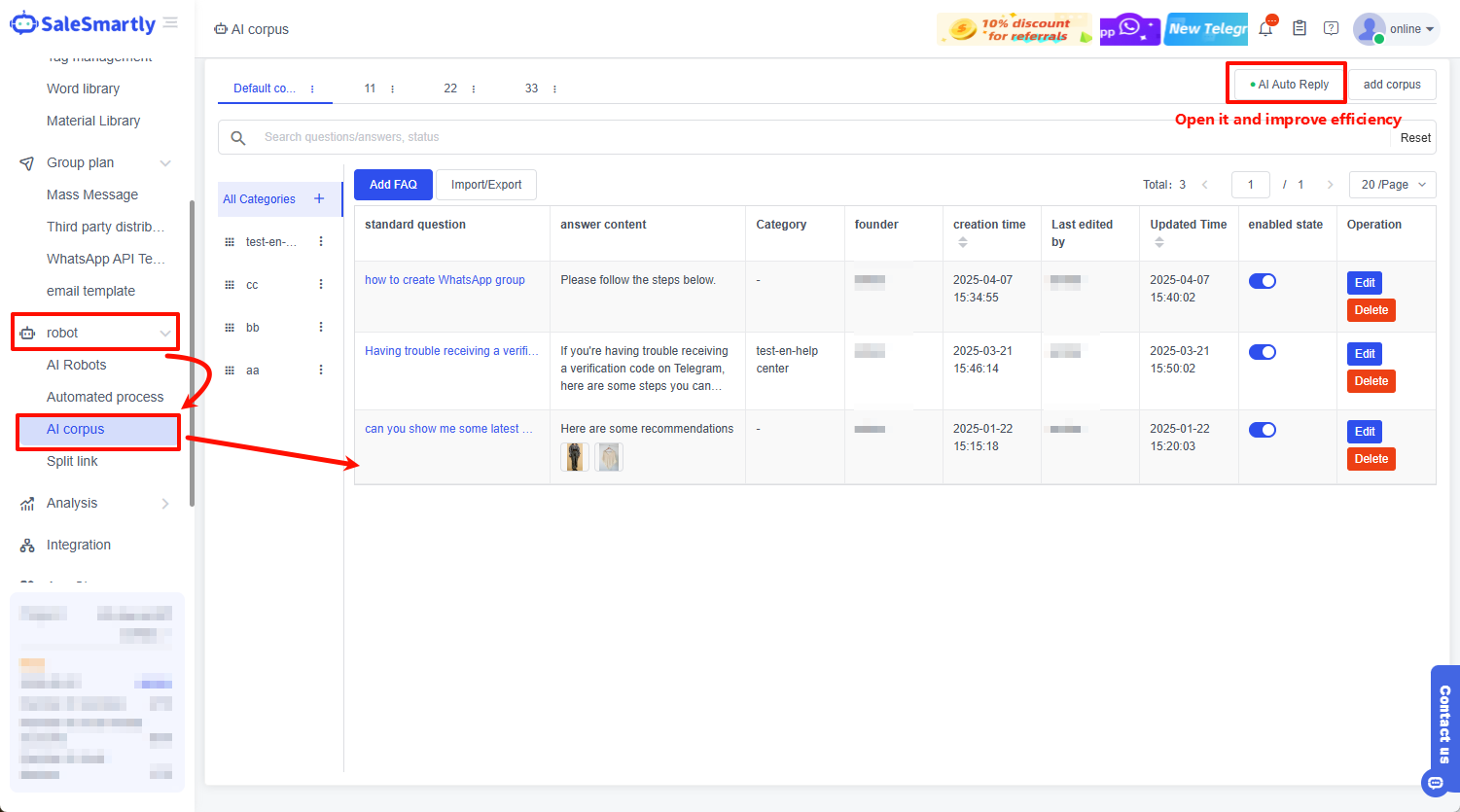 Cách thiết lập FAQ