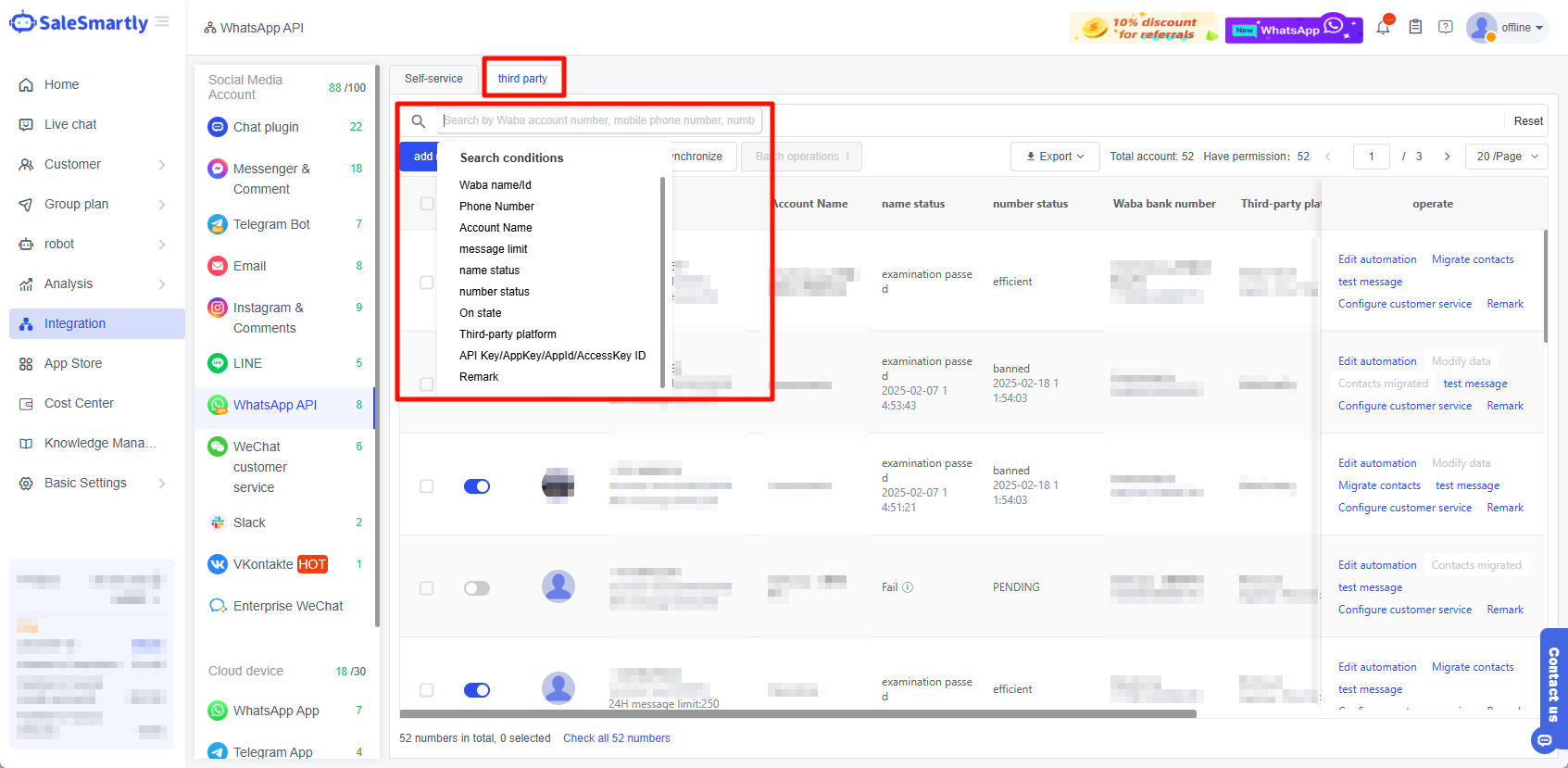 Tìm số API bên thứ ba liên quan