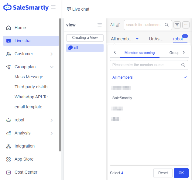 Customer service member