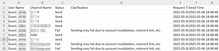 Chi tiết lý do gửi thất bại trong file xuất tin nhắn hàng loạt