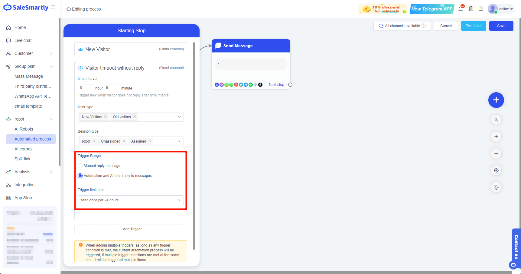 AI và tự động hóa kích hoạt sau khi hết thời gian chờ
