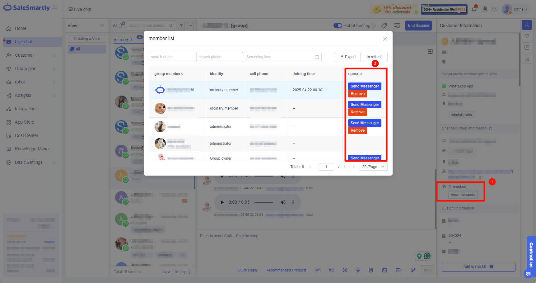 Bắt đầu hội thoại Telegram mới từ danh sách thành viên nhóm