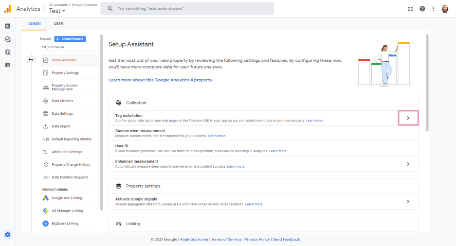 Mở tab Cài đặt