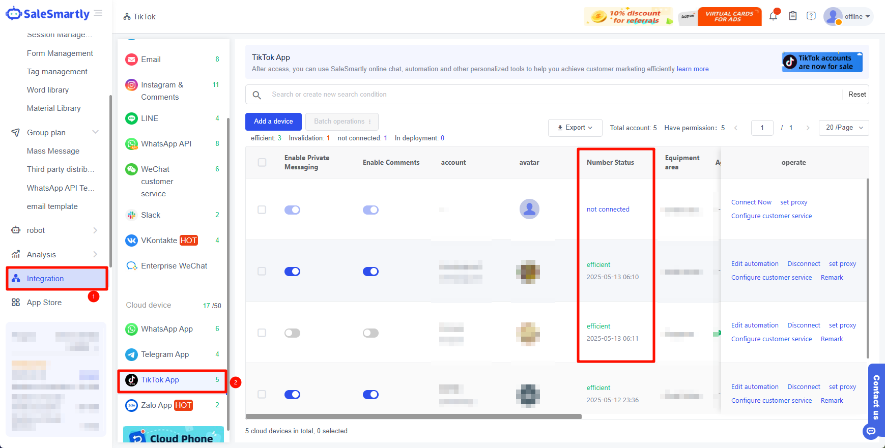 Kiểm tra trạng thái