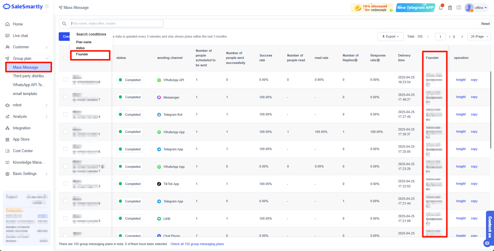 Thêm trường người tạo vào danh sách kế hoạch nhóm