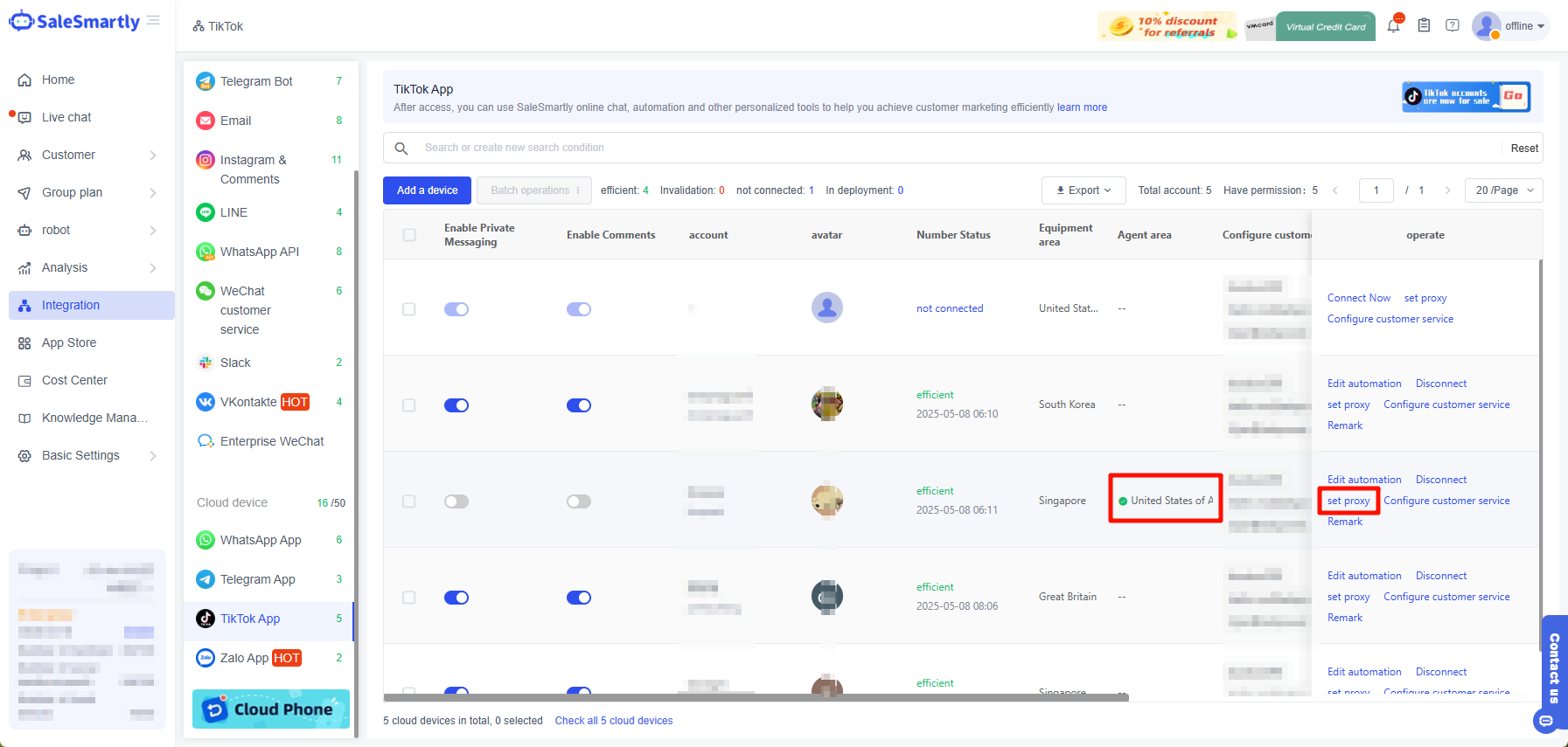 Tùy chỉnh proxy TikTok