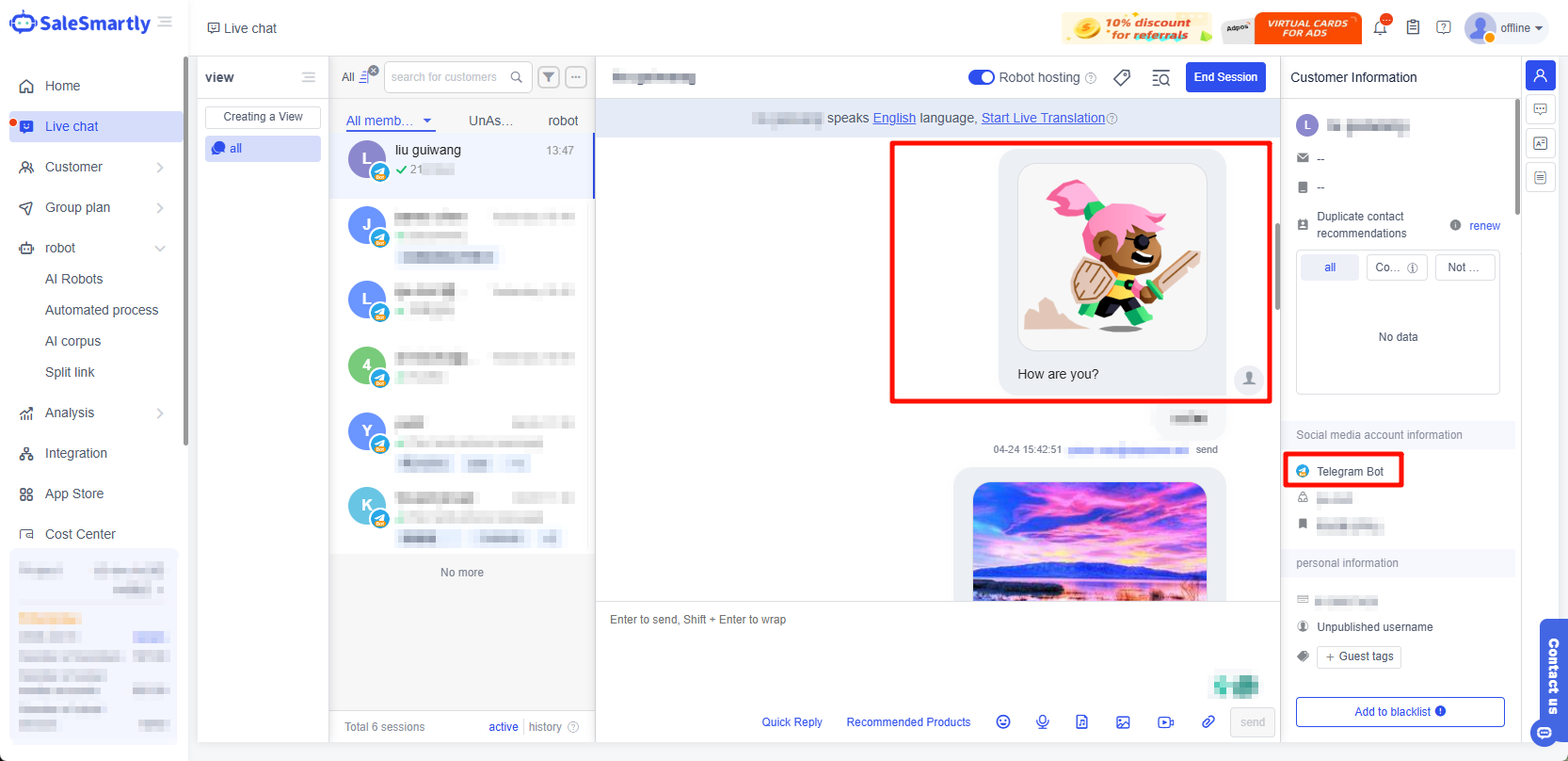 Telegram Bot and Personal Account Group Messaging Support Text and Picture Messages