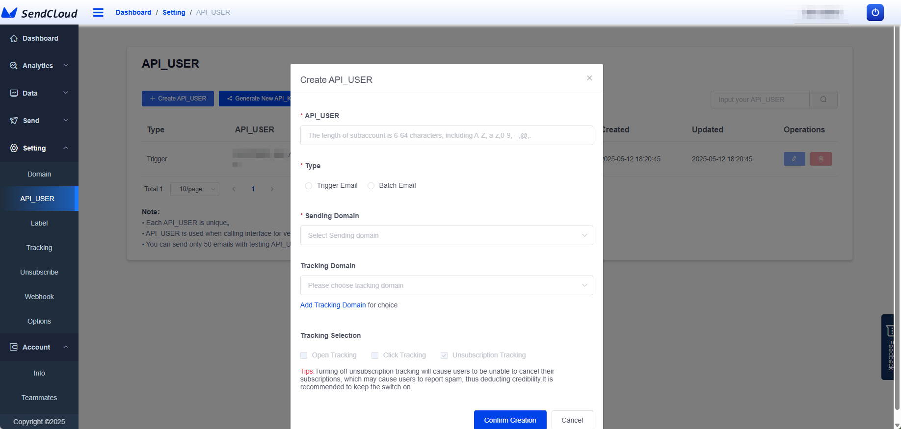 Tạo API_user mới