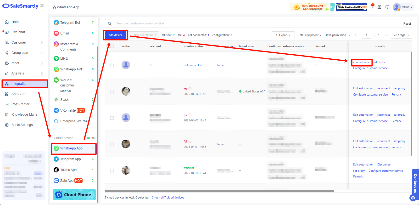 Tích hợp số WhatsApp App