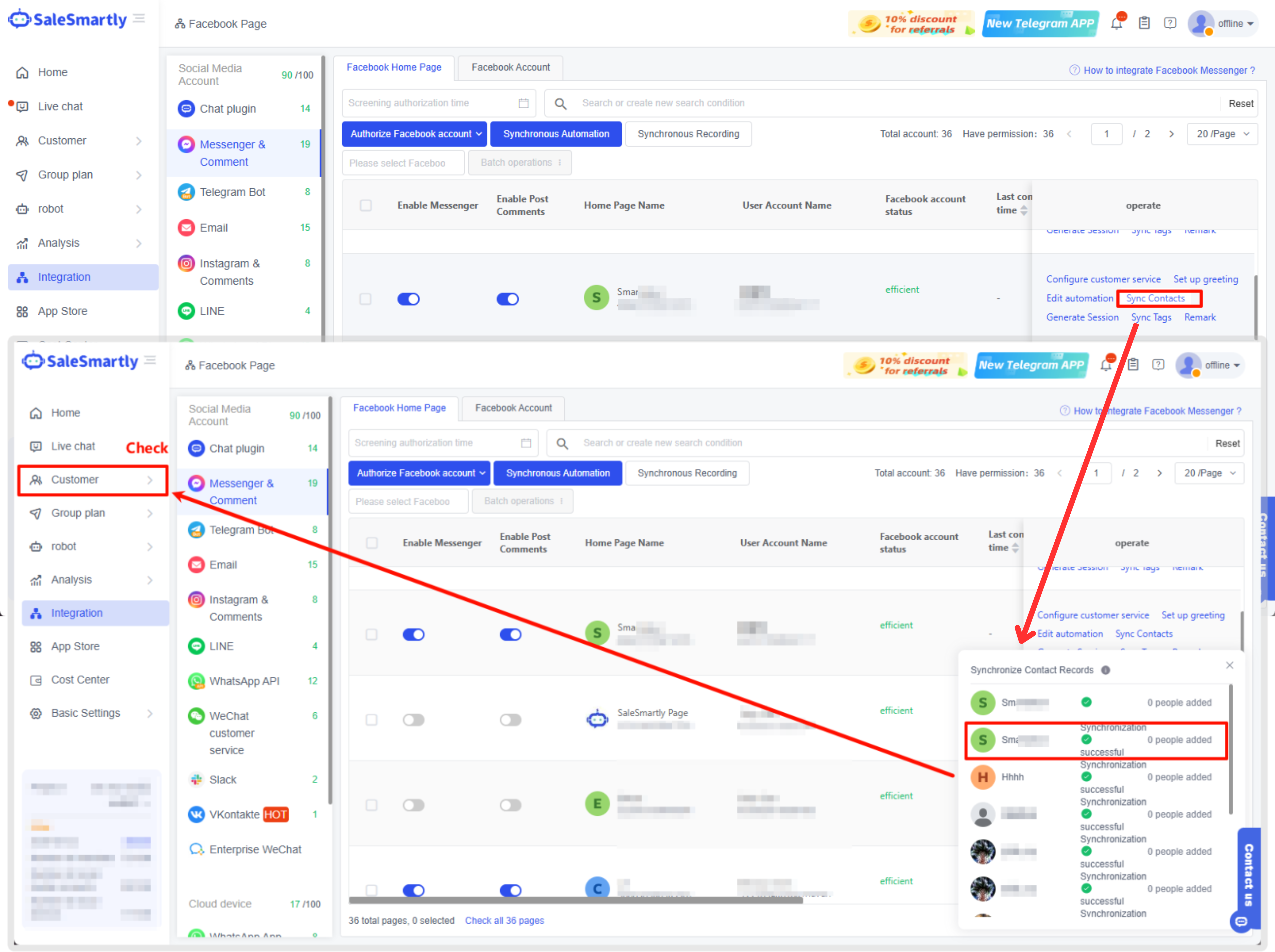Đồng bộ Danh bạ & Bắt đầu Trò chuyện