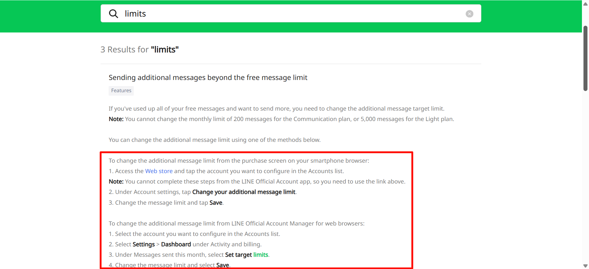 Giới hạn gửi tin nhắn