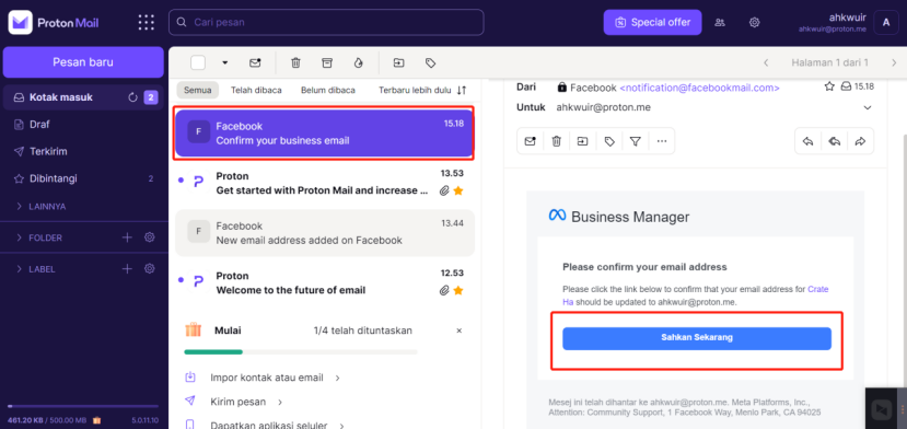 Nhấp vào xác minh