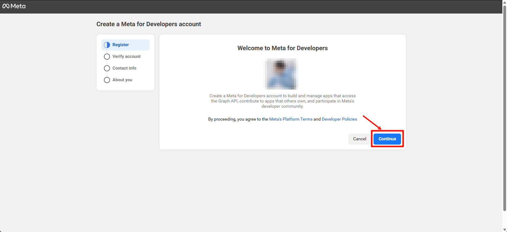 Chọn "Tiếp tục"
