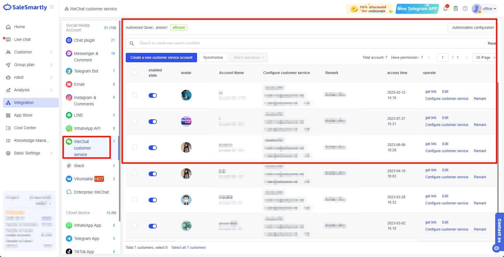Dịch vụ chăm sóc khách hàng WeChat