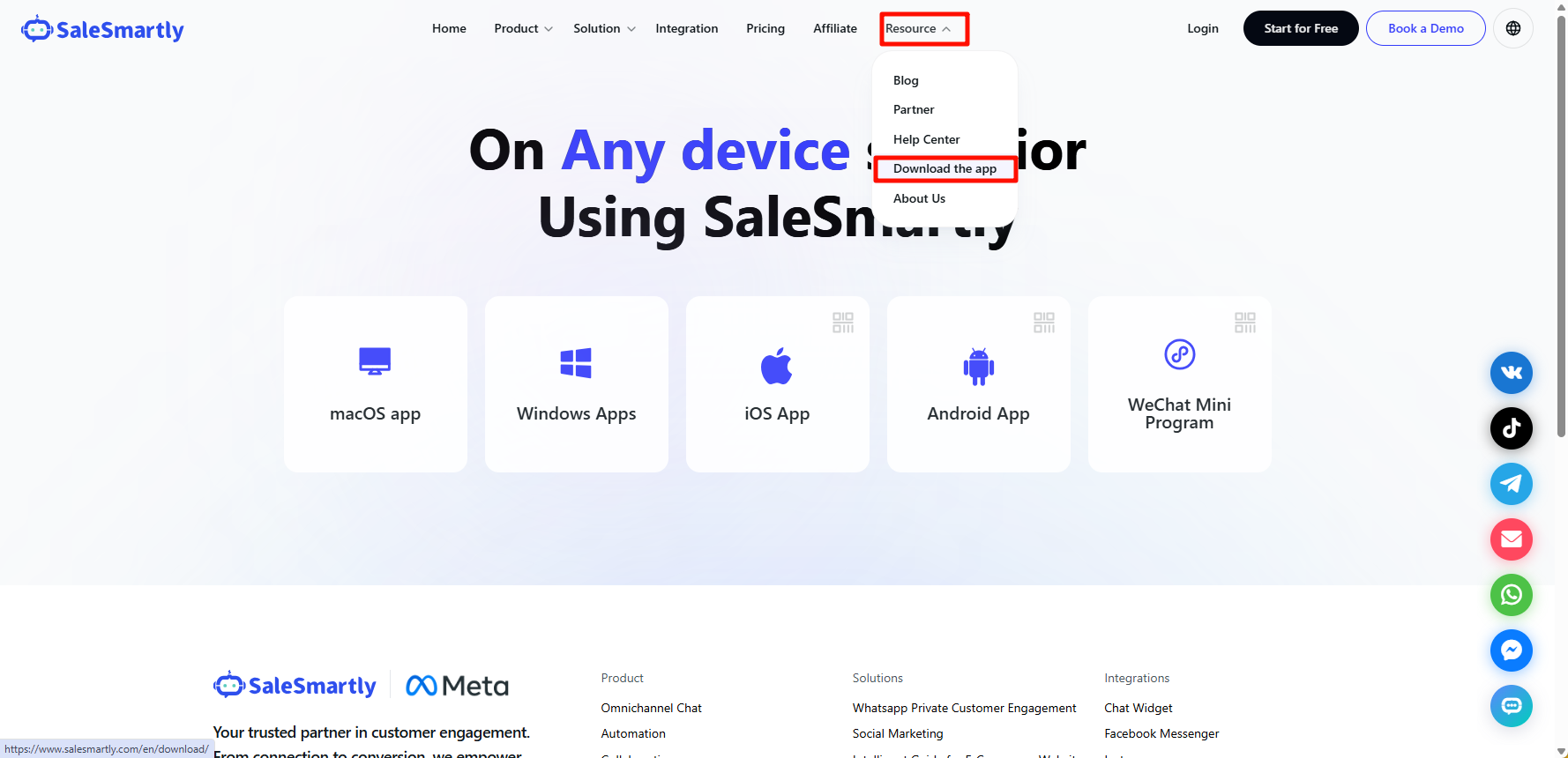 Trang tải xuống đa nền tảng