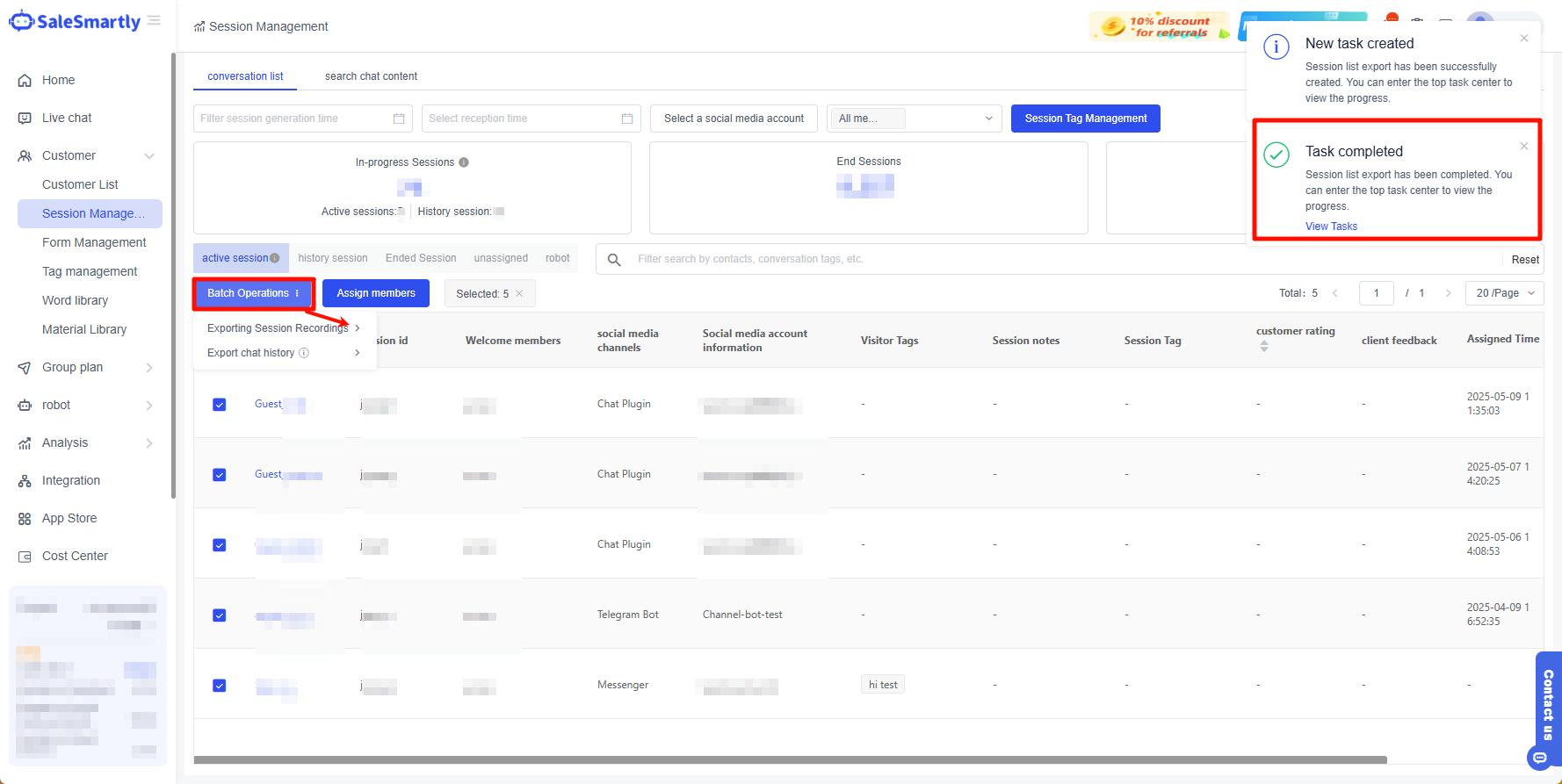 Xuất lịch sử trò chuyện một cú nhấp