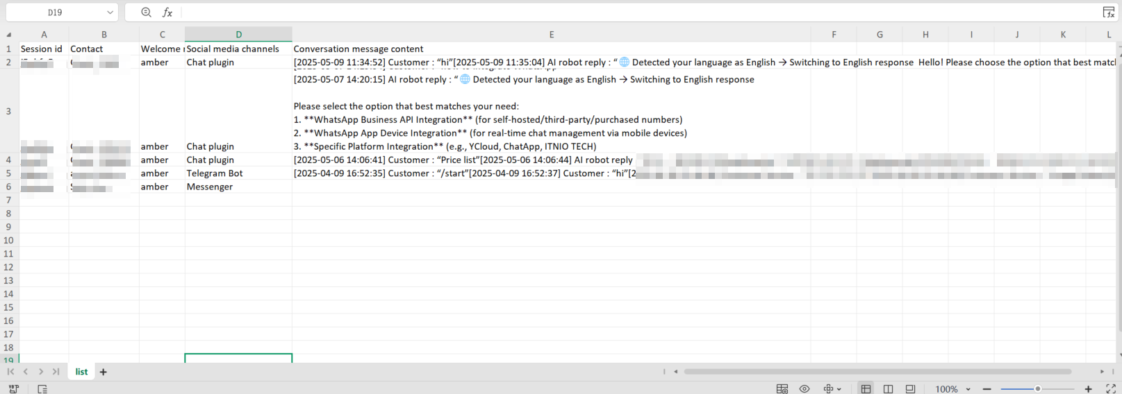 Tải xuống lịch sử trò chuyện
