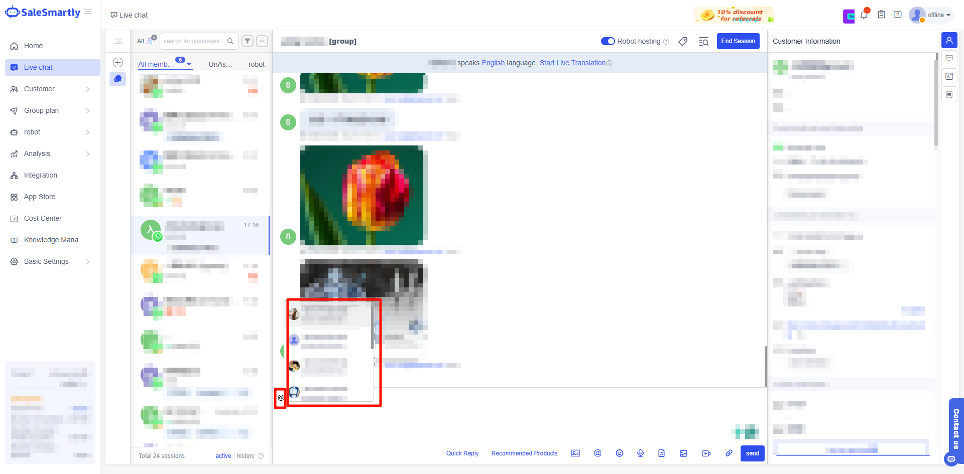 Nhắc đến thành viên trong trò chuyện nhóm