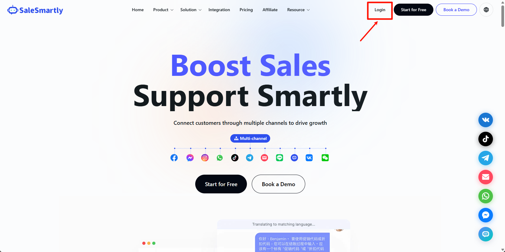 Đăng nhập SaleSmartly