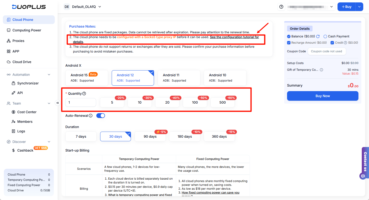Mua điện thoại đám mây