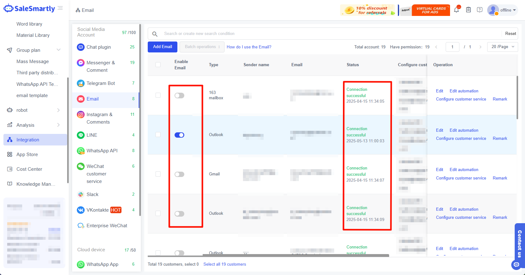 Kiểm tra trạng thái kết nối